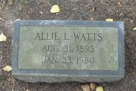 Allie Linton Watts (August 31st, 1895-January 23rd, 1980)