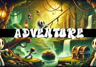 a cartoonish looking cartoonish looking adventure game with a man and a woman