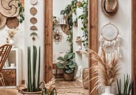 a mirror mirror in a room with a mirror and a mirror