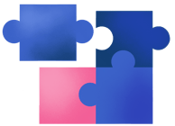 Blue and pink puzzle details