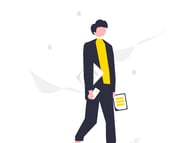 a man in a suit and tie is walking
