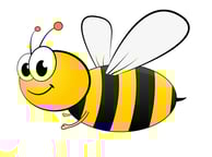 a bee with a bee on it's side