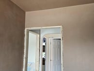 Skimmed wall in a Worcester office, completed by local plastering experts D and N.