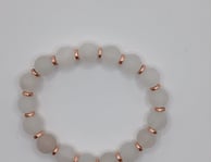 rozenkwarts armband met koper spacers voor meisjes