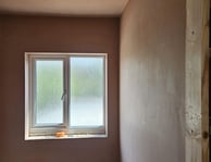 Residential wall plastering in Worcester home, smooth finish by D and N Plastering team