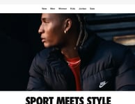 Home Page for Nike Clothing Website