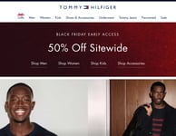 Home Page for Tommy Hilfiger Clothing Website