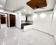 Living Room with Open Kitchen of 2 BHK Modern Builder Floor with Balconies — Chattarpur