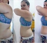 Foto mostrando antes e depois de emagrecimento com treino de força e alimentação balanceada.