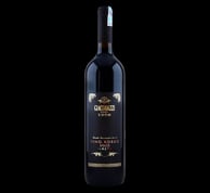 a bottle of giocobazzi vino rosso red still wine with a black background
