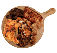 Supplément de viande sur un plateau