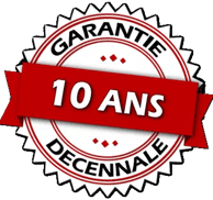 Badge Garantie Décennale 10 ans pour travaux de toiture avec couvreur certifié dans les Hauts-de-Seine 92.