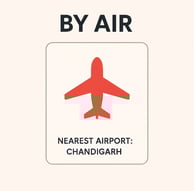 A graphic Showing that nearest airport to Karnal is chandigarh