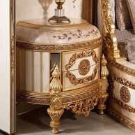 a gold and white handemade luxury nightstand