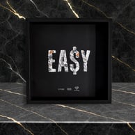 Frame with word EASY and cash dollar in background 