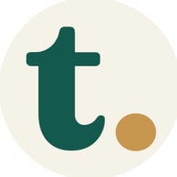 miniature du logo tranquiloue avec un t minuscule vert et un point doré