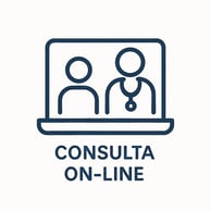 Ícone de um computador que representa o atendimento on-line.