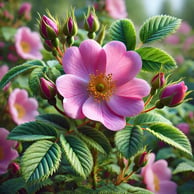 wild rose plant in bloom