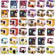 a variety of coffee pods are shown in this image