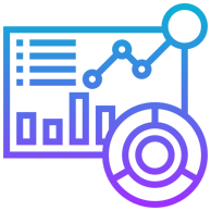 Vector icon of a data visual and a bar chart representing data analysis