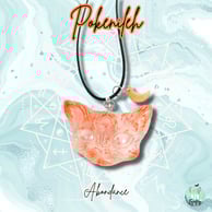 Collier chat orange avec lune orange ésotérique