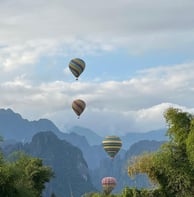 Montgolfière dans le ciel, photo, magnifique
