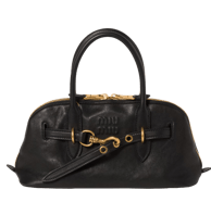 yellow app dhgate finds Miu Miu Aventure Nappa Leather Top-handle Bag In Black