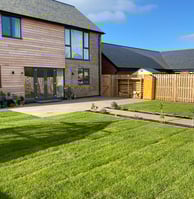 backgarden in worcester finished landscaping work carried out by Lakes building and plastering servi