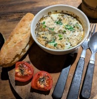 Cocottes Eggs Blue Cheese
