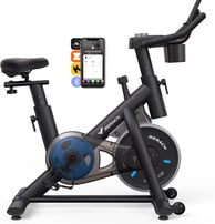 a stationary bike with a phone on the back of it