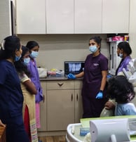 Teethe cleaning and whitening procedure at Dr. Jamodkar's Root Canal Speciality Dental Clinic Wakad