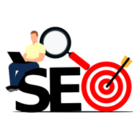 SEO image one person with laptop