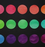 Ilustración en acuarela sobre ilustración negro, Degradación de color