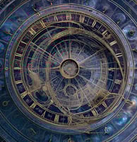 a clock with a clock on it's face