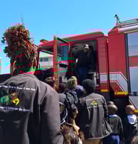 Duncan Village safe park Fire Department truck riding🚒