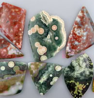 red ocean jasper cabochons and bulls eye ocean jasper cabochons