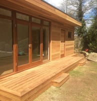 garden room with ceader cladding