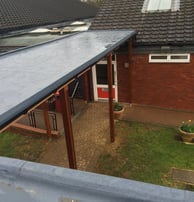 rubber roof for school walkway