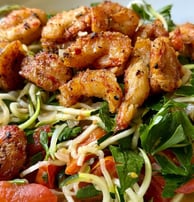 Semaglutide Recipe: Ginger Prawns over Zoodles with Plum Tomatoes and Fresh Parsley