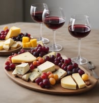 A table covered in a variety of gourmet dishes, including a plate of oysters on ice, a charcuterie board with cheeses and cured meats, a dish with a seafood topping, a plate with sliders, and a vibrant salad. A glass of beer and a cocktail with a lime wedge are also present, along with utensils and a small candle.