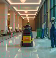 windows cleaning, floor polishing