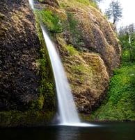 Evening shot of Horsetail Falls at the Gorge in Portland, OR area.  