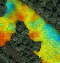 a section of a lake depth map