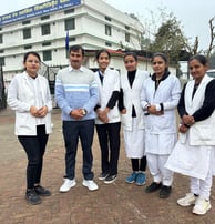 Students along with director of hisar institute of nursing