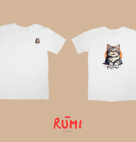 kaos pendek desain kucing lucu dari brand rumikidswear kaos keren
