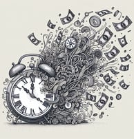 a clock with a clock on it and a clock on the side