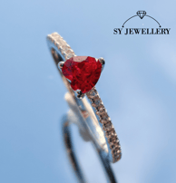 Heart Shape Ruby 18k Ring