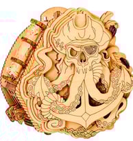 Blackbeard's Compass escape room puzzle box featuring pirate-themed artwork, compass and treasuremap
