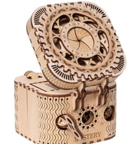 Puzzle Password escape room game box featuring a mysterious lock and intricate puzzle designs