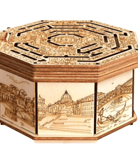 Secret Maze escape room puzzle box featuring intricate maze design and mystery-themed artwork